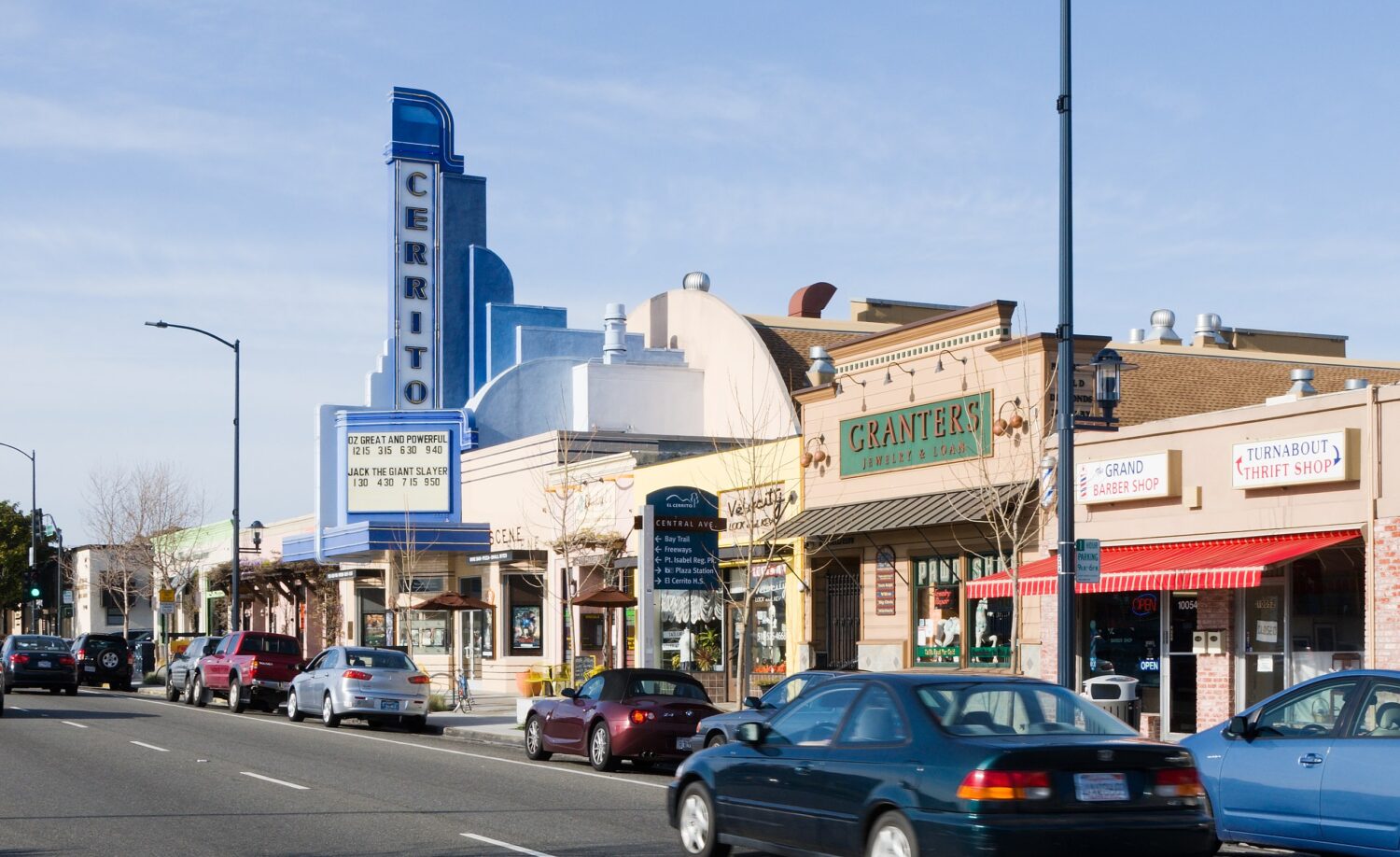 City of El Cerrito print main street with old theater