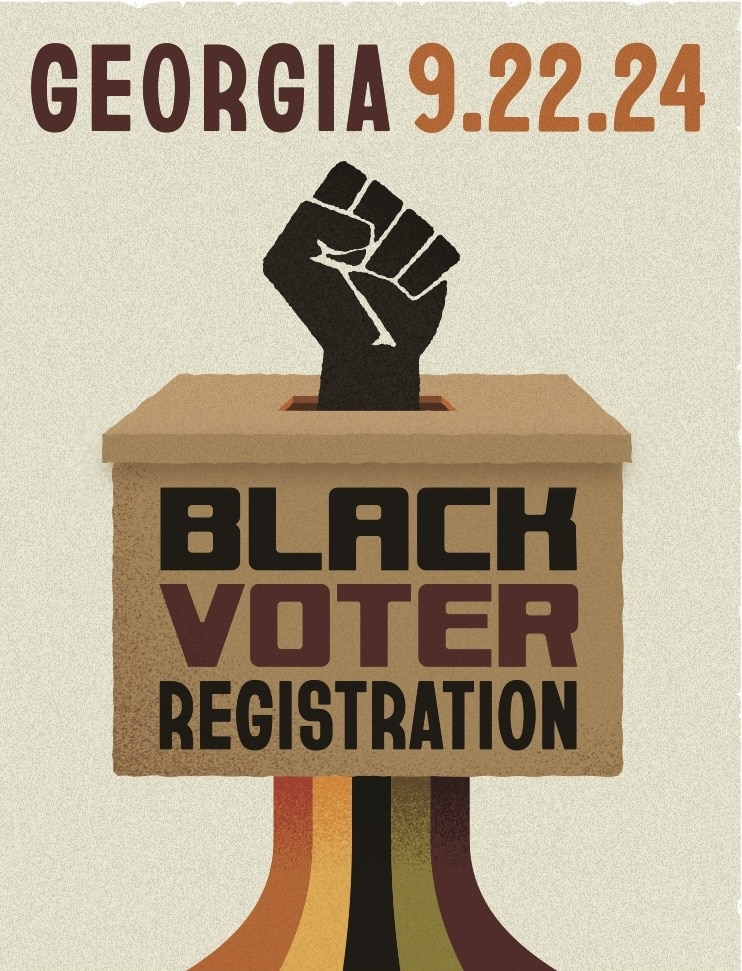 Black Voter poster ballot box with fist